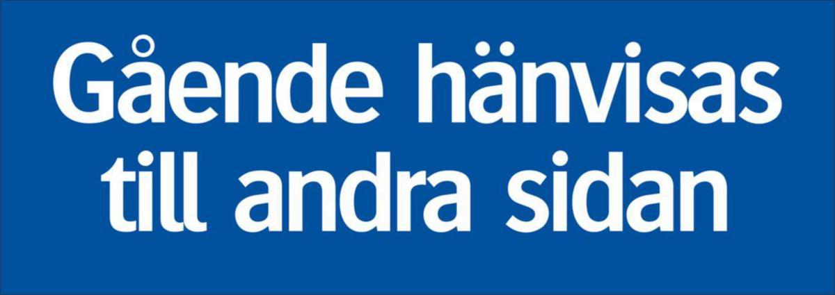 Trafikskyltar - GÅENDE HÄNVISAS TILL ANDRA SID 594X210 MM AL SYSTEMTE. 357722