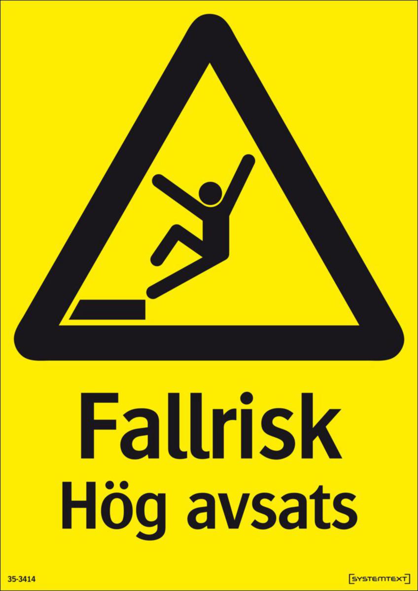 Varningsskyltar "övrigt" - HÖG AVSATS FALLRISK 210X297 MM HP SYSTEMTE. 353414