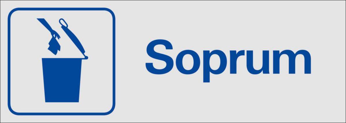 Symbolskyltar "text" - SOPRUM 225X80 MM AL SYSTEMTEXT 386750