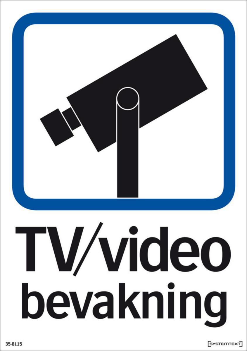Trivsel- och ordningsskyltar - DEKAL TV/VIDEO BEVAKNING 35-8115 210X148MM