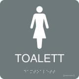 Taktila skyltar för Toalett, dusch , WC/RWC