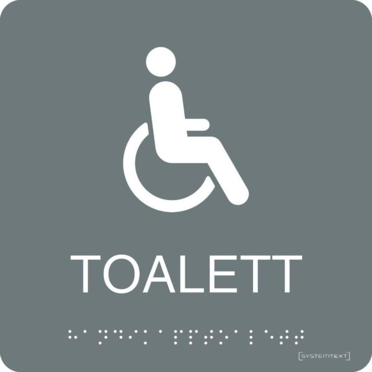 Taktila skyltar för Toalett, dusch , WC/RWC - SKYLT TAKTIL HWC 23-5511 150X150MM GRÅ