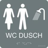 Taktila skyltar för Toalett, dusch , WC/RWC