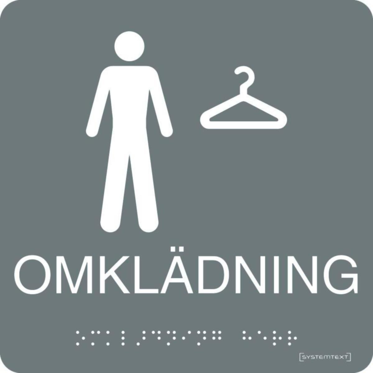 Taktilskyltar "Övrigt" - SKYLT TAKTIL OMKLÄDNING HERRAR 150X150MM GRÅ 236111