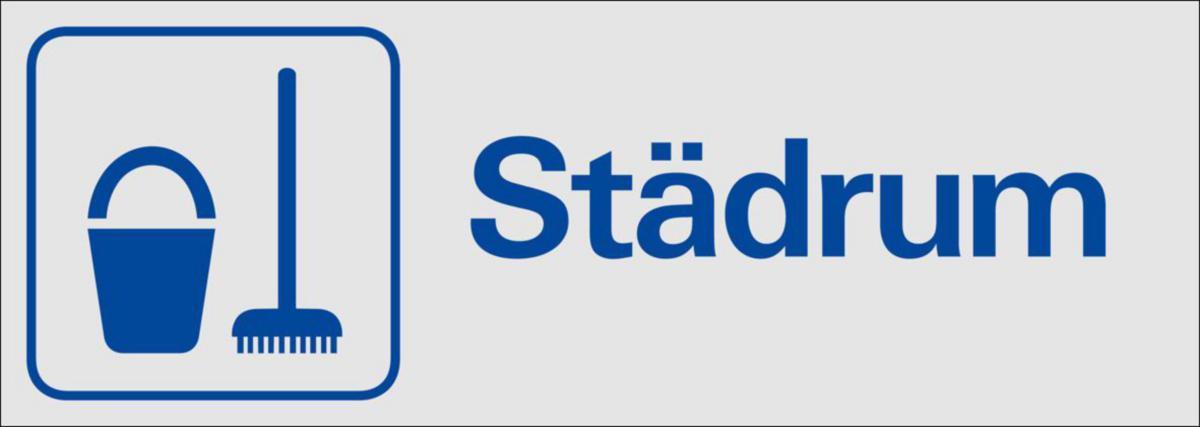 Symbolskyltar "text" - STÄDRUM 225X80 MM AL SYSTEMTEXT 385650