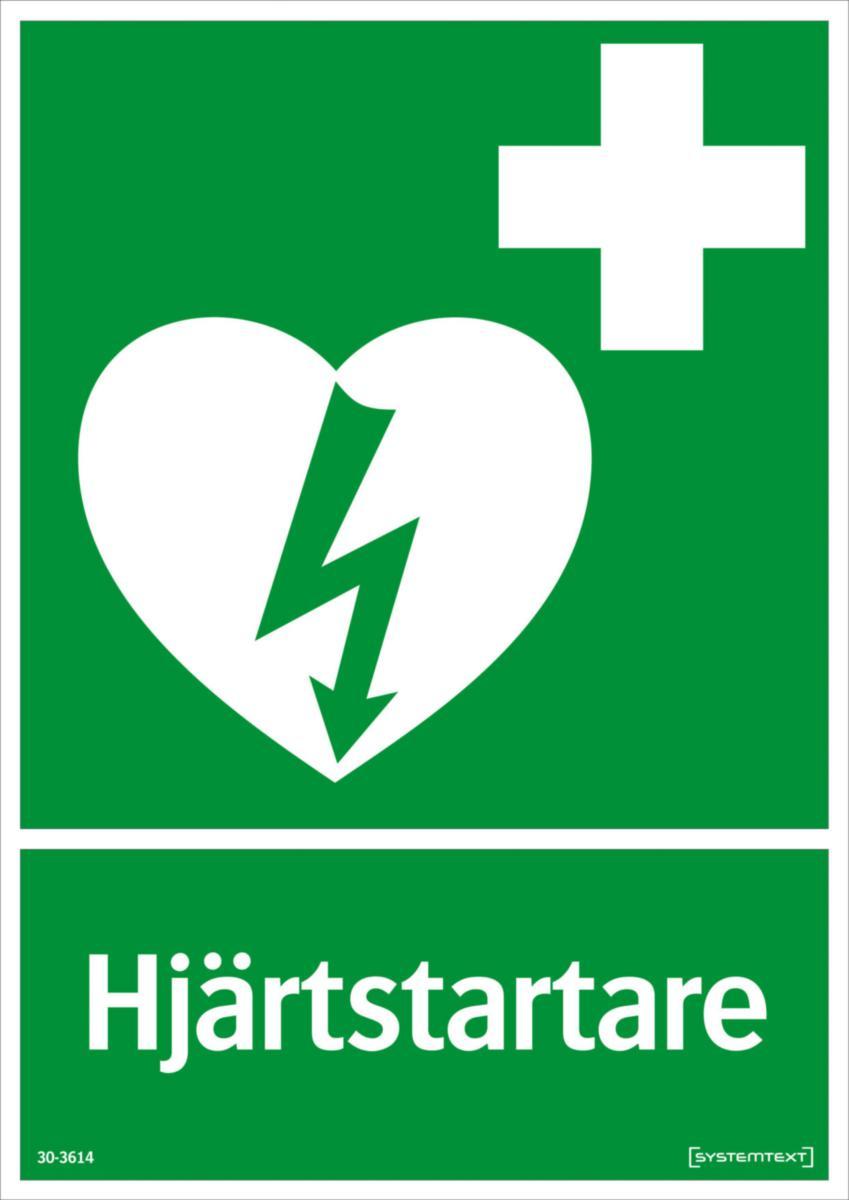 Nödskyltar - HJÄRTSTARTARE 210X297 MM HP SYSTEMTEXT 303614