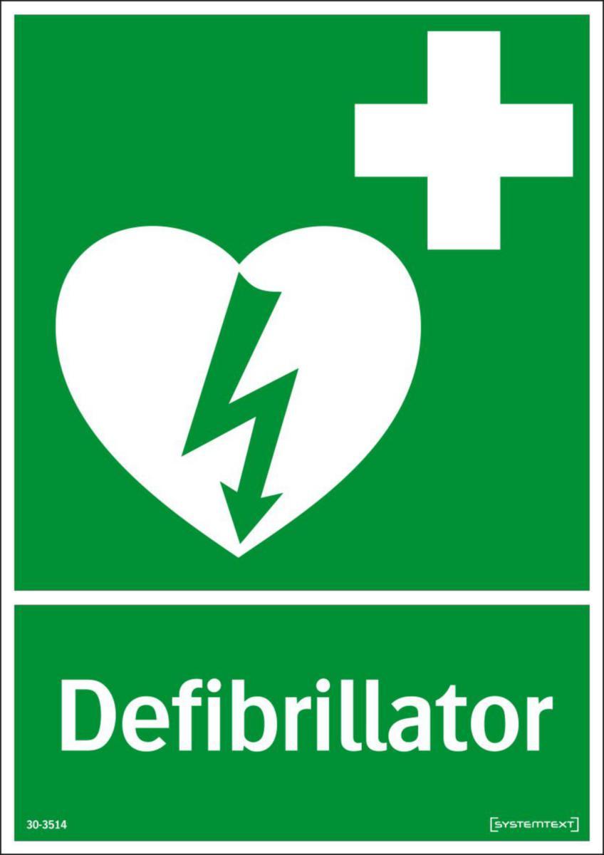 Nödskyltar - SKYLT "DEFIBRILLATOR" 30-3514 210X297MM