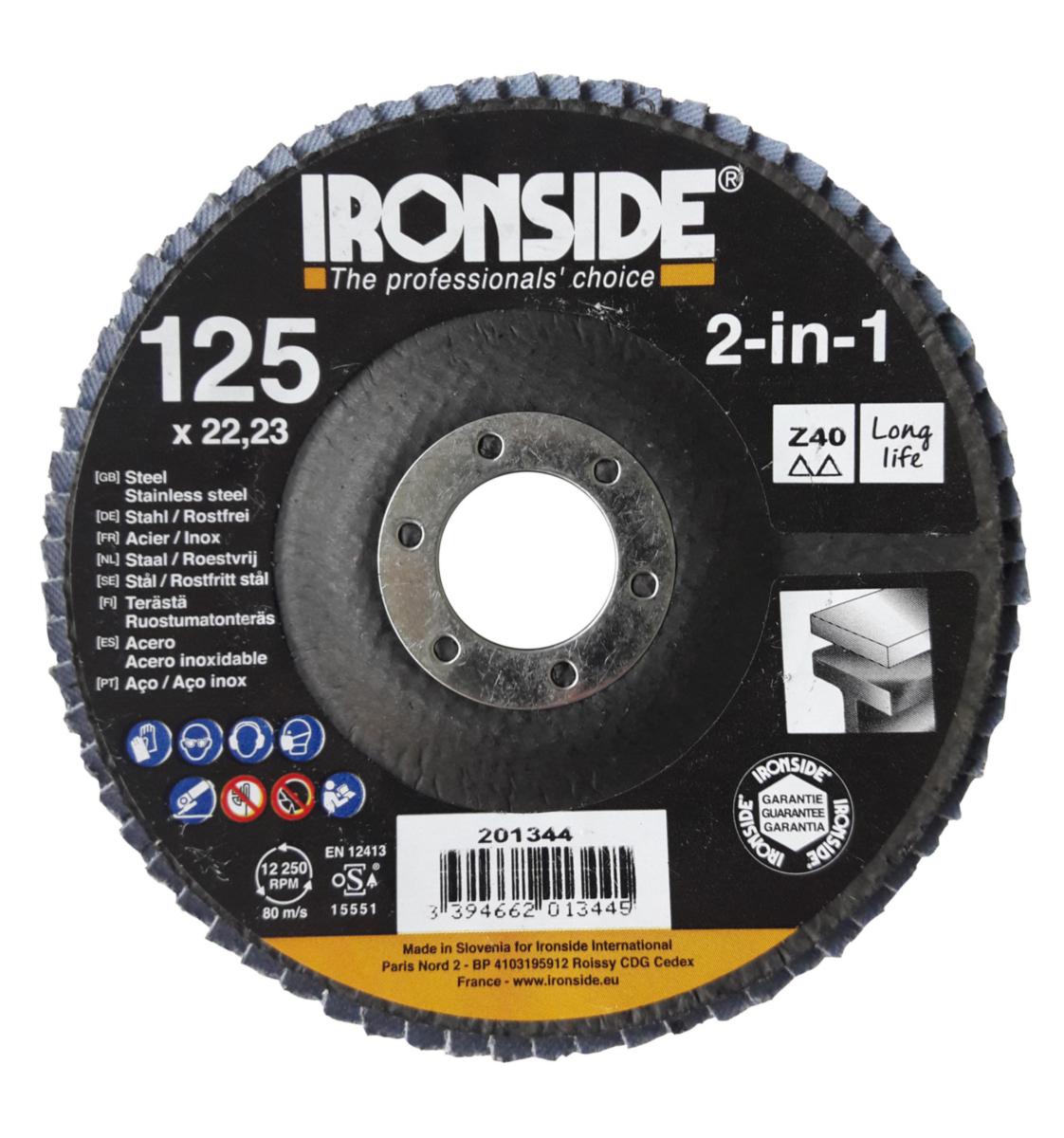 Lamellrondell Ironside - LAMELLRONDELL IRONSIDE 125X22 CONVEX KORN  Z60   201345
