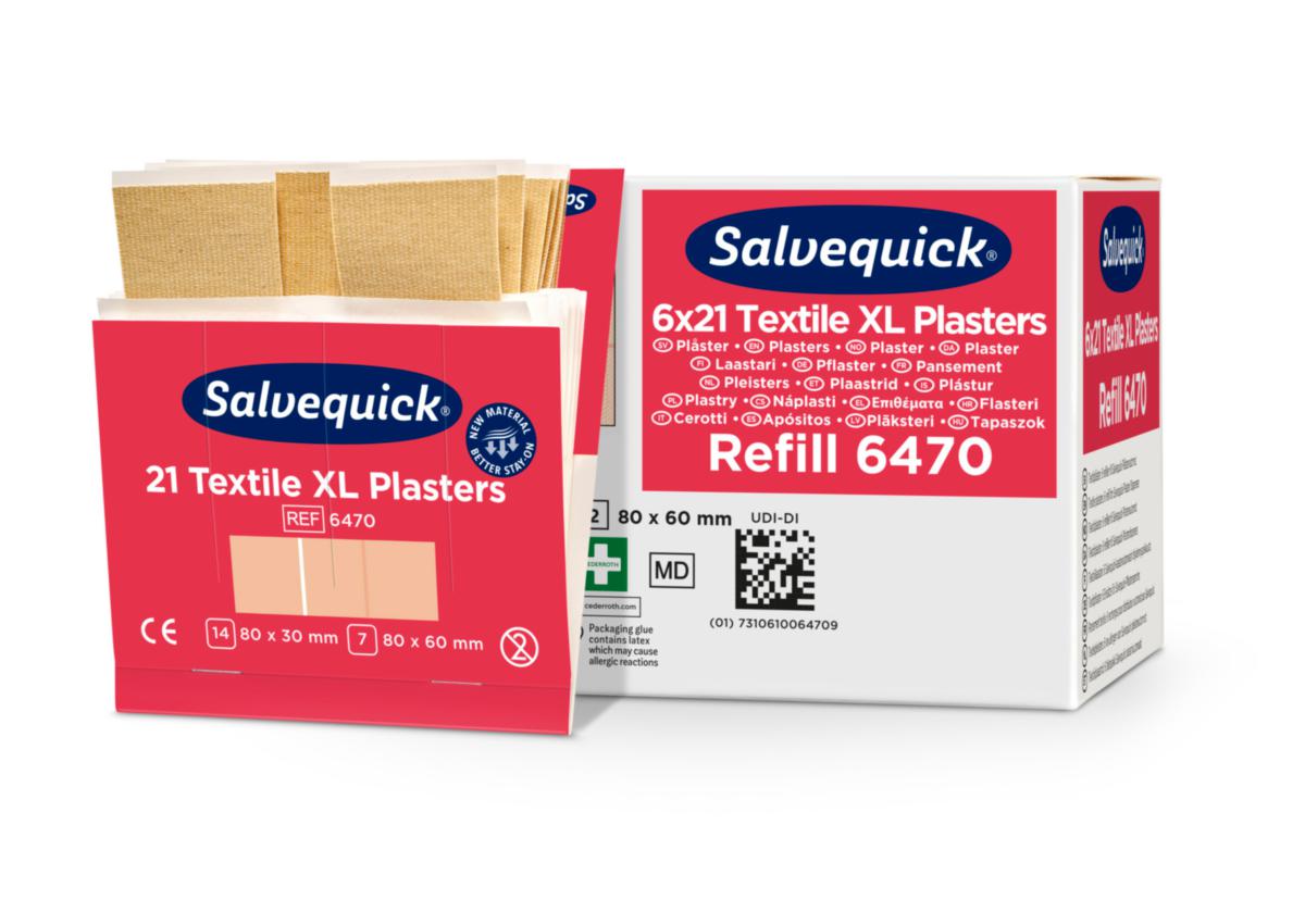 Textilplåster XL Salvequick Cederroth 6470 - PLÅSTER TEXTIL REFIL 6 REF/FP CEDERROTH 6470