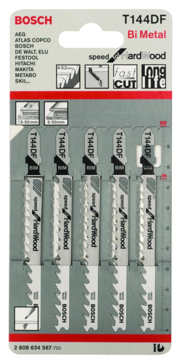 Sticksågblad Bosch BIM för hårt trä - STICKSÅGBL.T144DF 5-P106023 BOSCH 2608634567