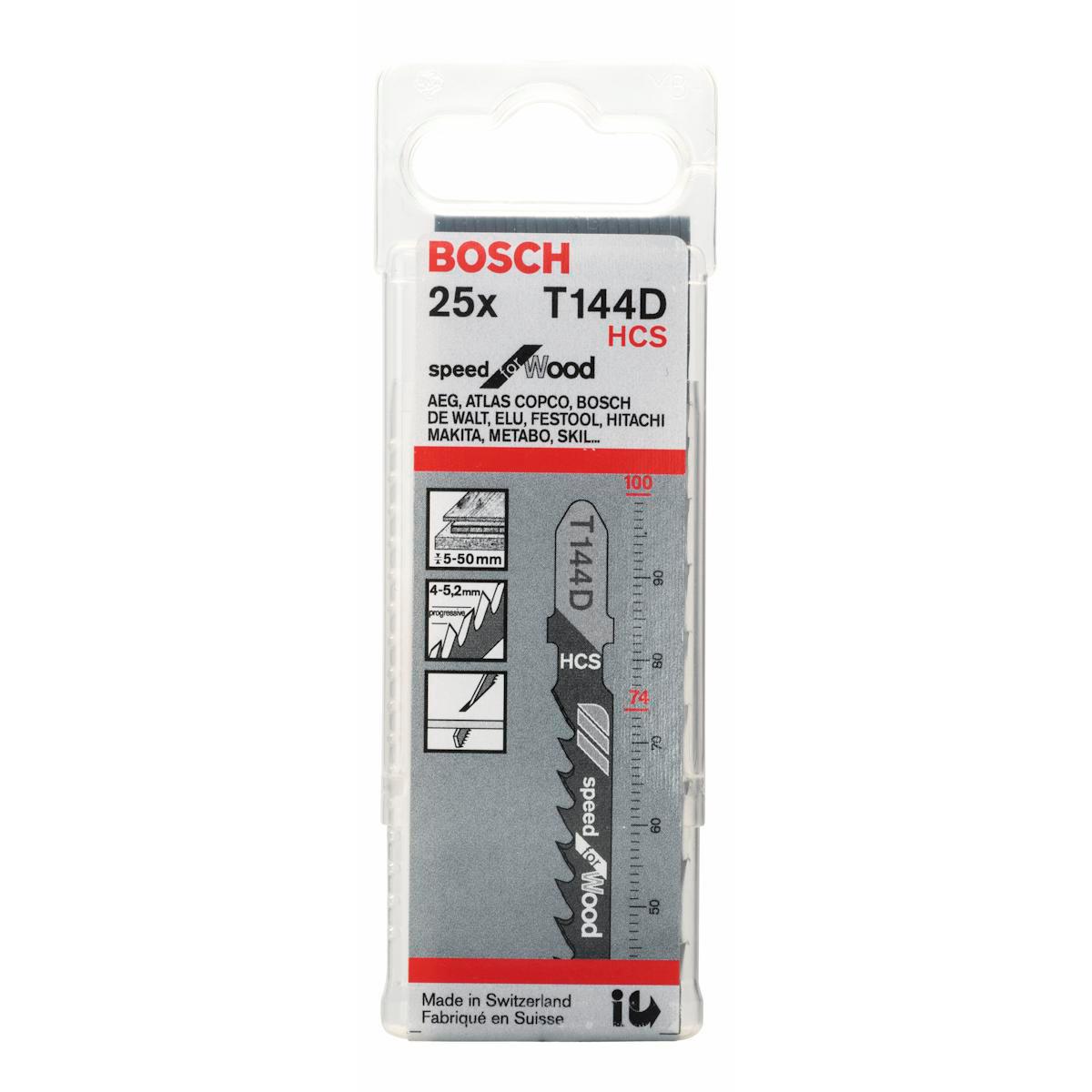 Sticksågblad Bosch HCS Mjukt Trä - STICKSÅGBL.T144D 25-P BOSCH 2608633625
