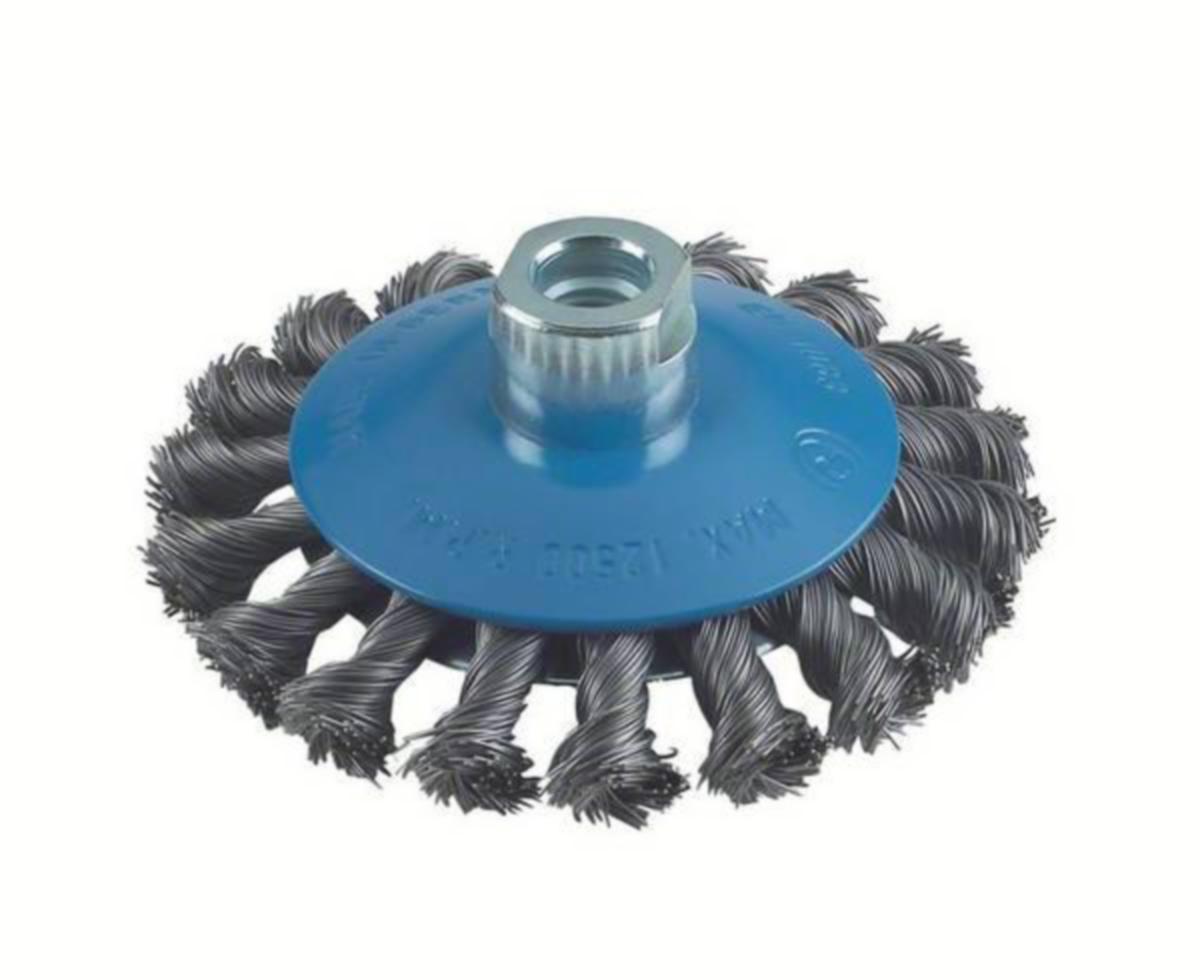 Axialborste Bosch M14 Virad stål - SKIVBORSTE 115MM KONISK VIRAD BOSCH 2608622058