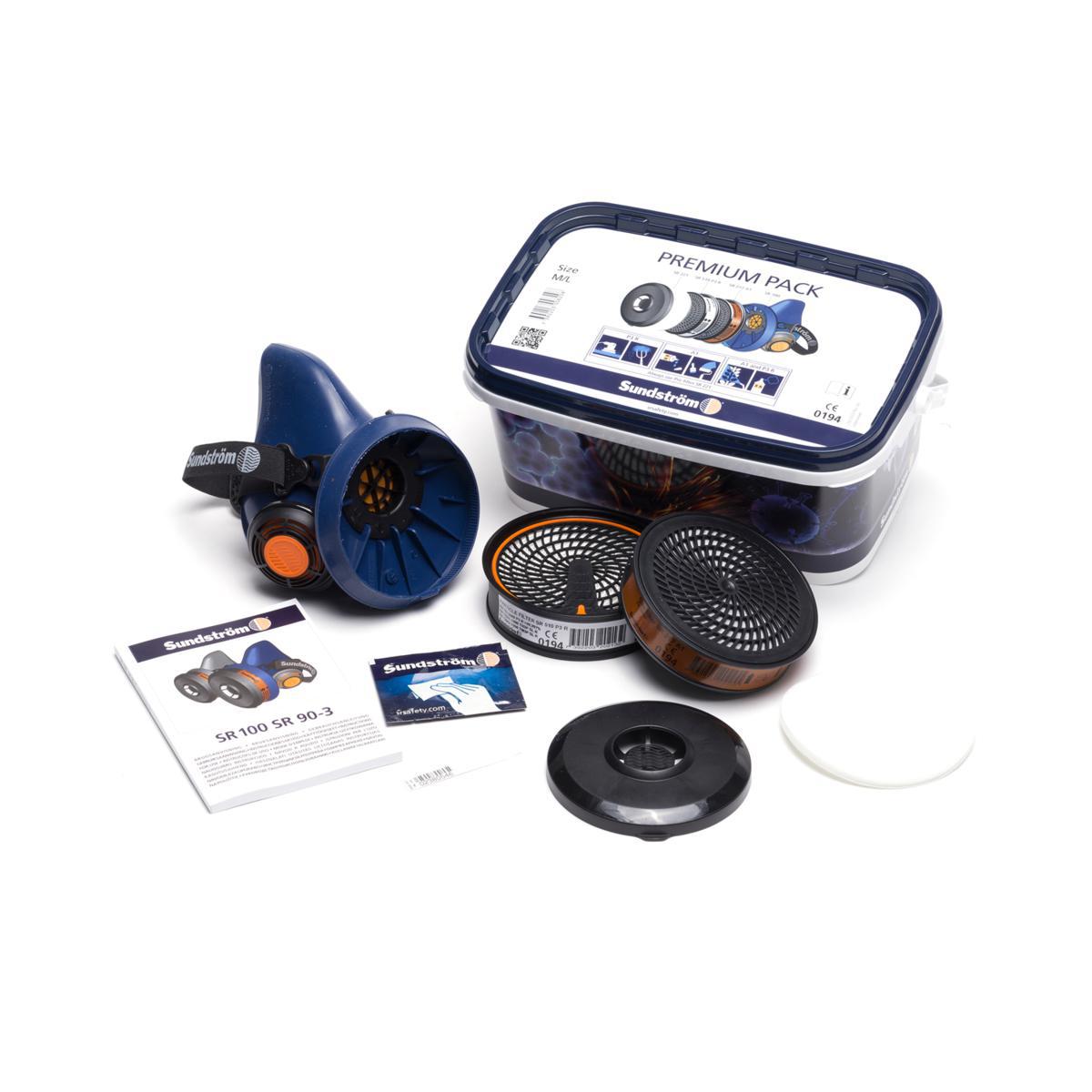 Halvmask Sundström Premium Pack SR100 - HALVMASK SR100 PREMIUM PACK SUNDSTRÖM H05-0002