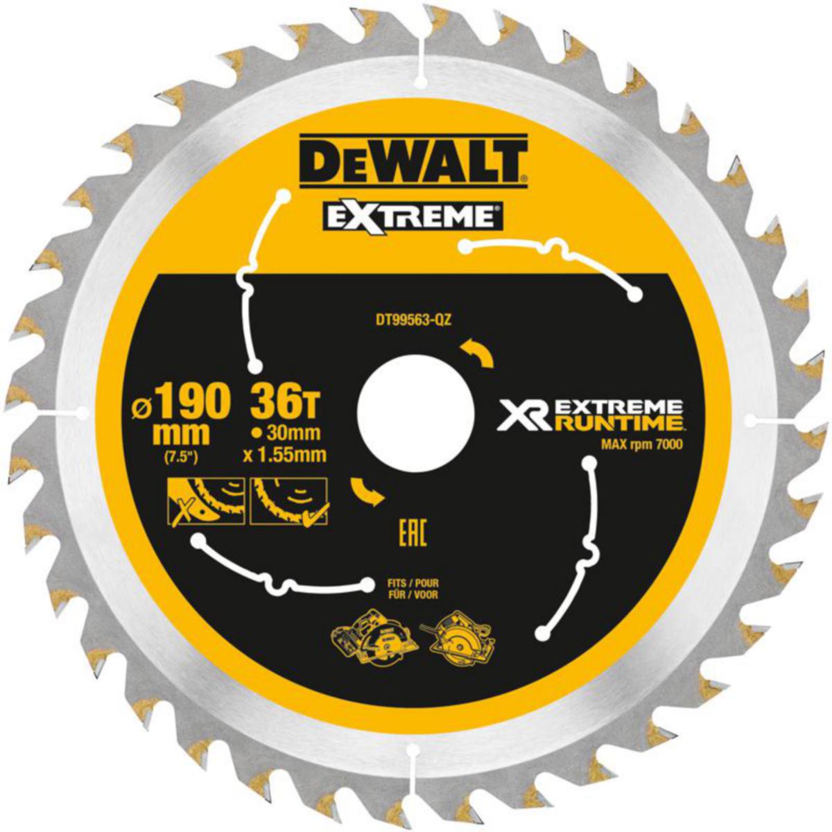 Cirkelsågklinga DEWALT XR - SÅGKLINGA 190X30 36T FLEXVOLT DEWALT DT99563-QZ