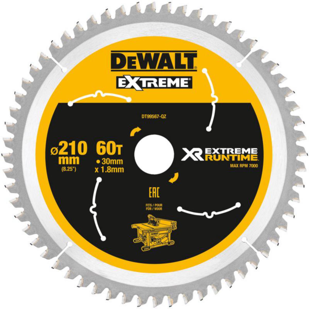 Cirkelsågklinga DEWALT XR - SÅGKLINGA 210X30 60TFLEXVOLT DEWALT DT99567-QZ
