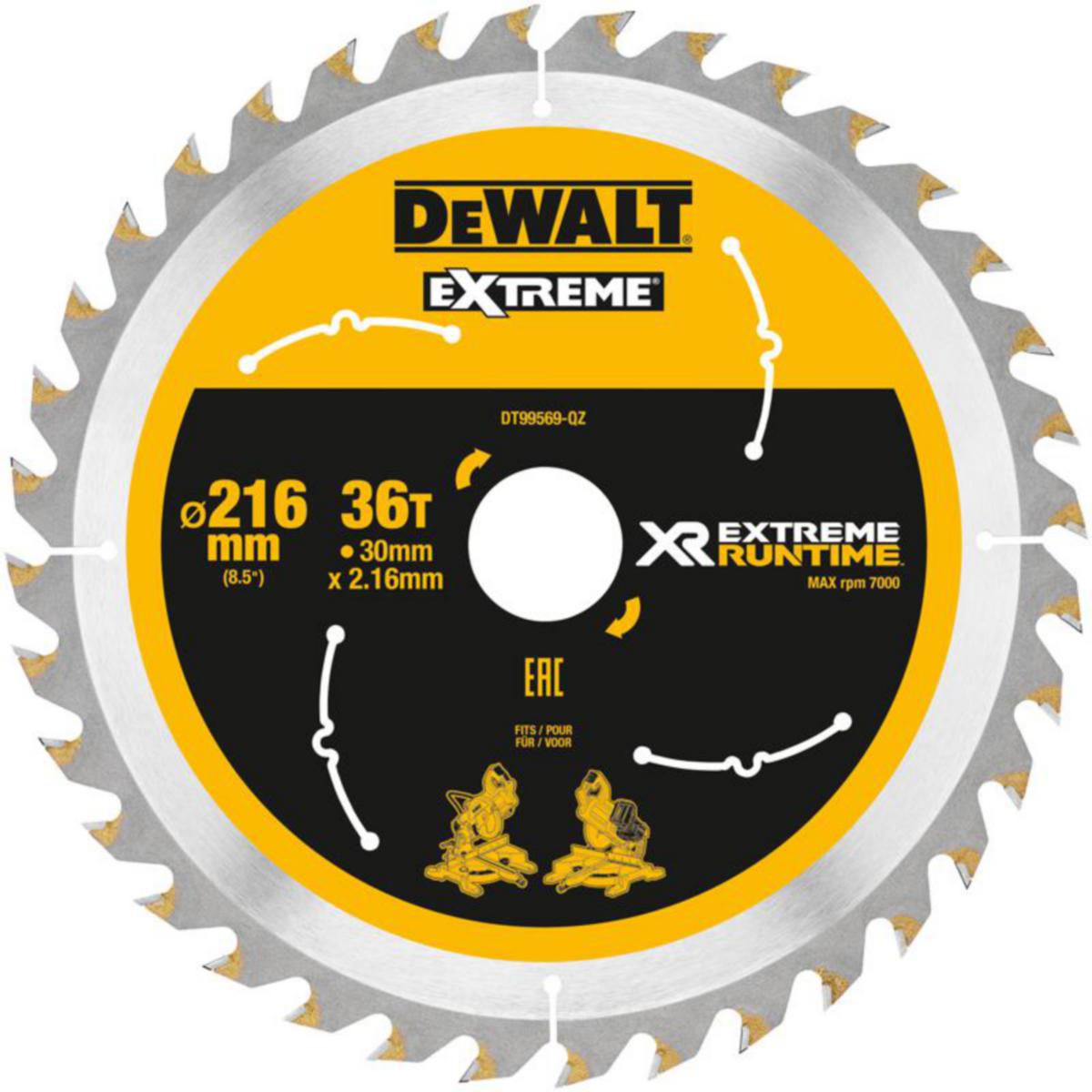 Cirkelsågklinga DEWALT XR - SÅGKLINGA 216X30 36T FLEXVOLT DEWALT DT99569-QZ