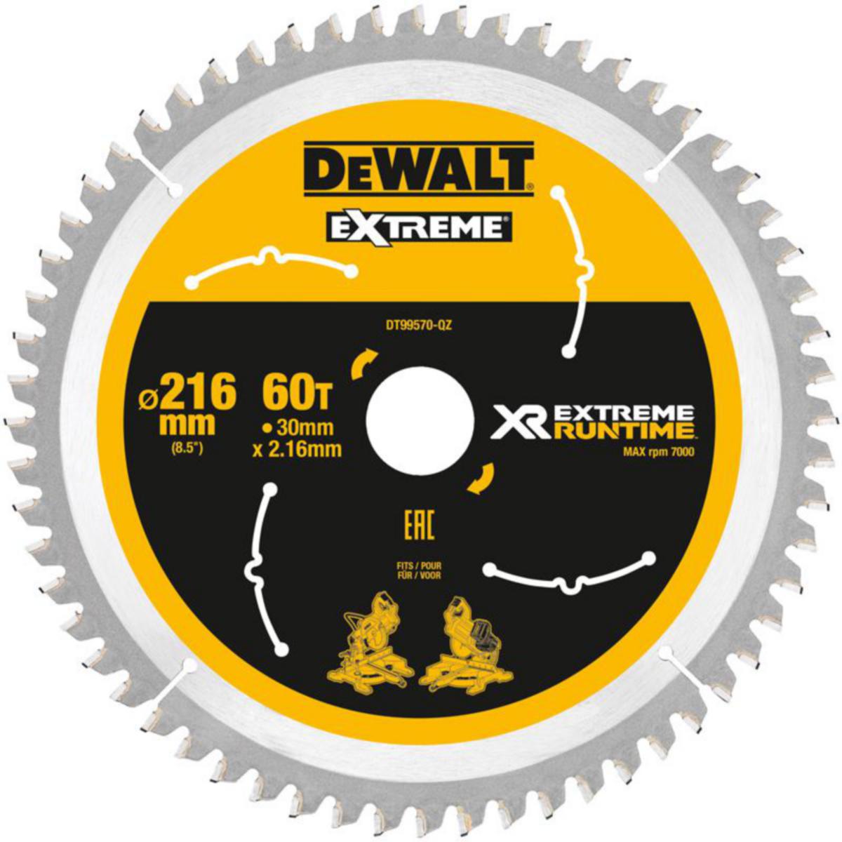 Cirkelsågklinga DEWALT XR - SÅGKLINGA 216X30 60T FLEXVOLT DEWALT DT99570-QZ