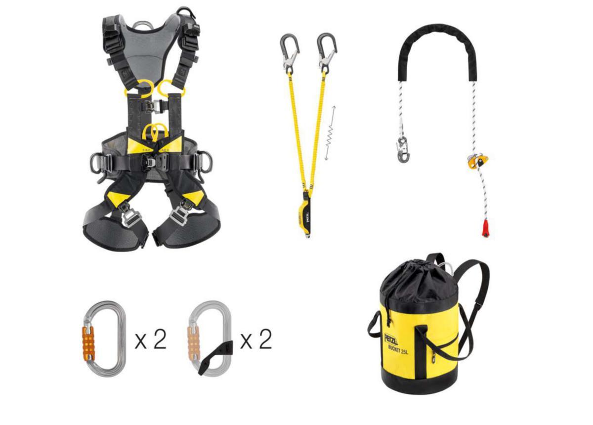 Fallskyddspaket PETZL Mast - FALLSKYDDSPAKET PETZL ENERGI ARBETSPOS. MAST STOLPE