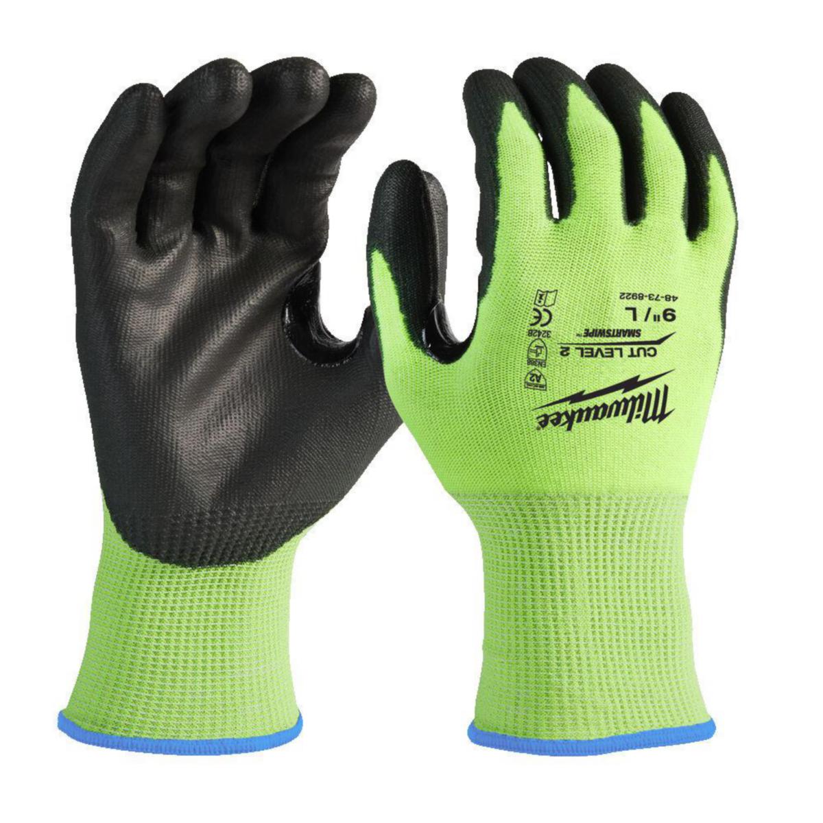 Skärskyddshandske Milwaukee HI-VIS CUT C - HANDSKE SKÄRSKYDD 3/C STL 8 12-PACK MILWAUKEE 4932492919
