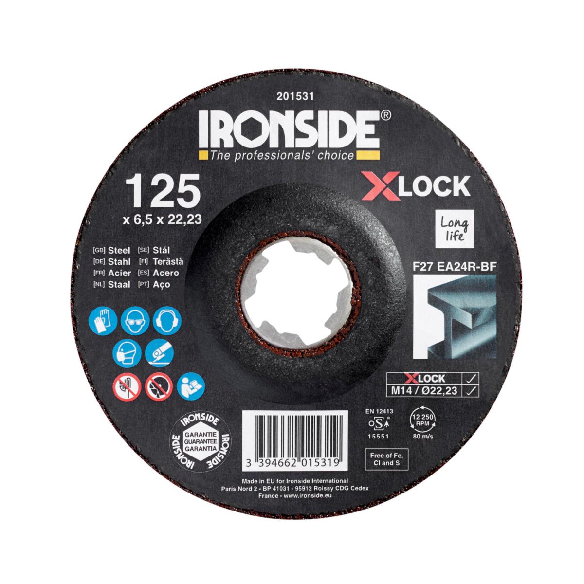 Navrondell Ironside X-Lock Stål - NAVRONDELL 125X6X22.23 X-LOCK E20A STÅL IRONSIDE 201531
