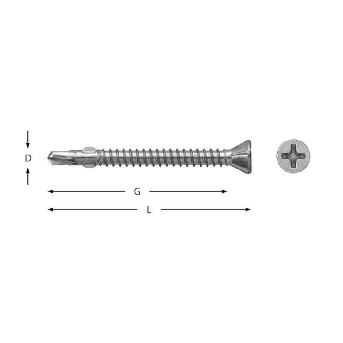 Bandad Spånskiveskruv för stål wing - BAND SPÅNSKIVESKR.30 STÅL WING BSP FZB.2MM.10X.LÅD VSB RB4430