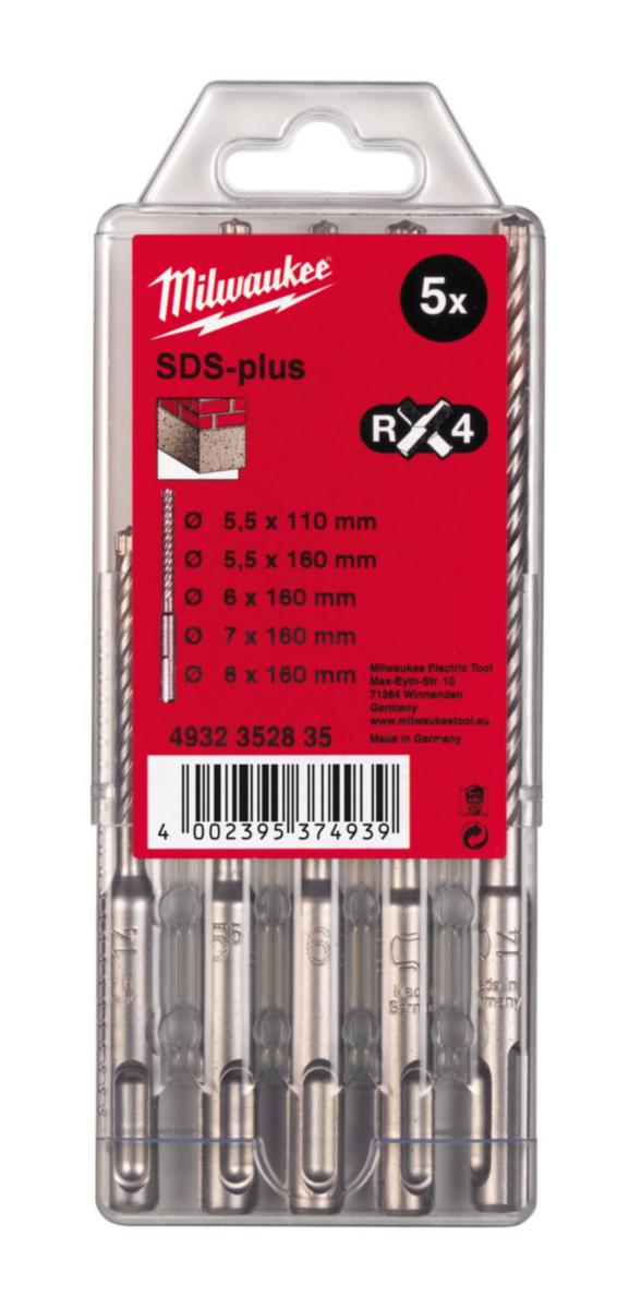 Hammarborrsats Milwaukee SDS+ MX4 Ø5-8 - HAMMARBORR SDS+ MX4 SET 5-PACK MILWAUKEE 4932352835