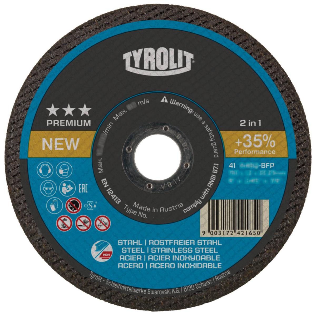 Kapskiva Tyrolit Premium Supertunn 2in1 - KAPSKIVA PRE 125X1.6MM 2-IN-1 TYROLIT 34332794