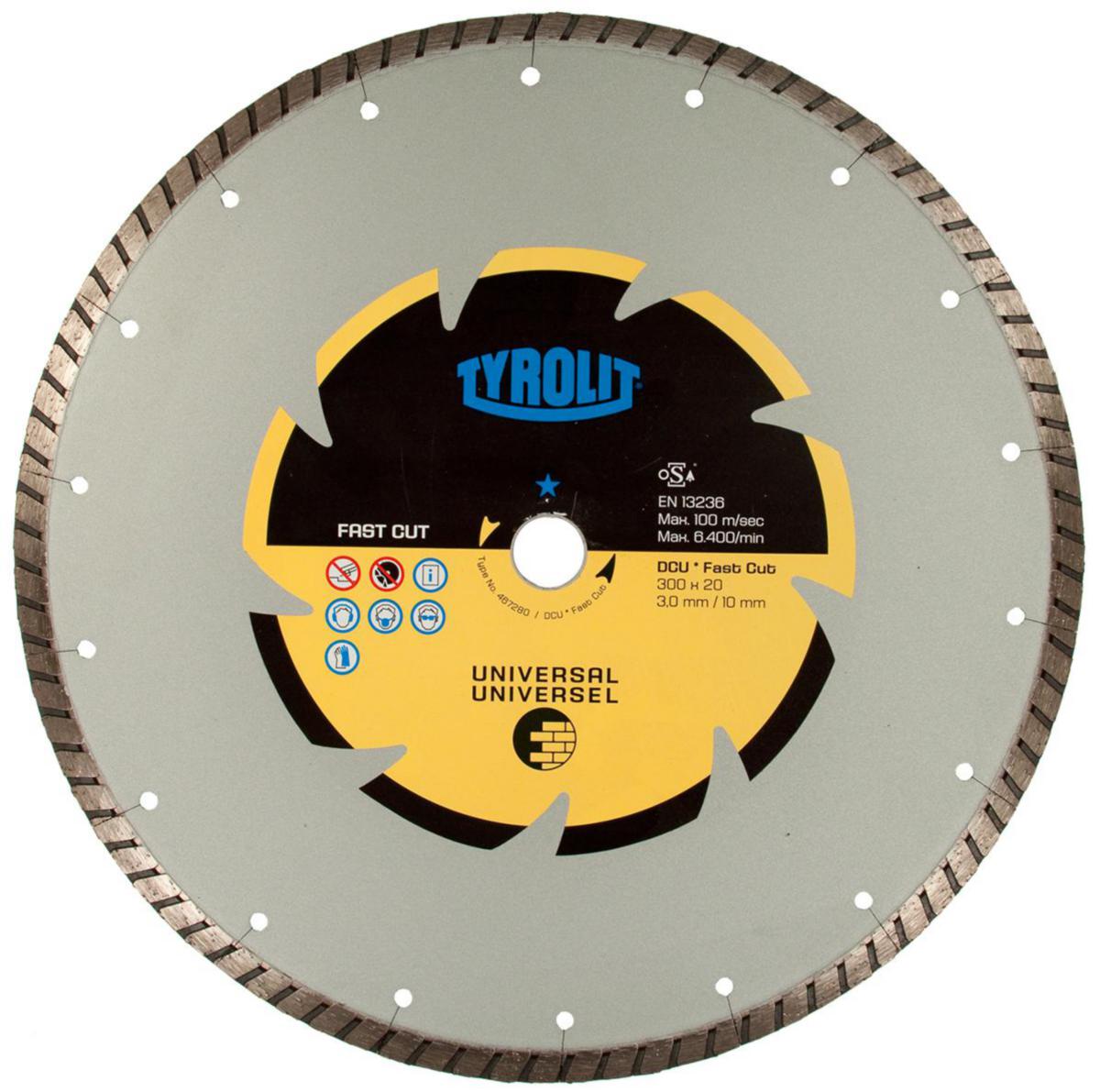 Diamantklinga Tyrolit Basic Universal Fast Cut - DIAMANTKL 300X3X25 BAS UNIV-F TYROLIT 467282
