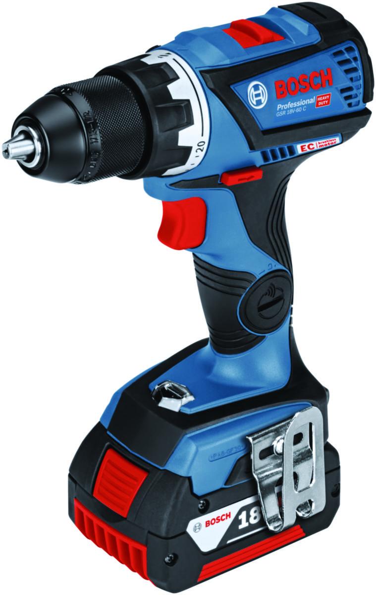 Borrskruvdragare Bosch GSR 18V-60 C Professional - SKRUVDRAGARE GSR 18V-60C 2X5.0AH L-BOXX BOSC 06019G1100