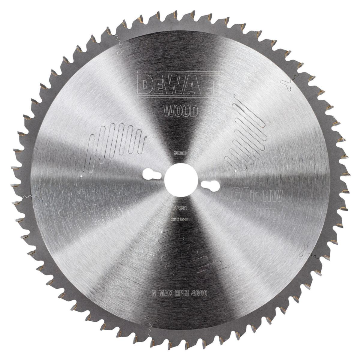 Cirkelsågklinga DEWALT serie 60 HM - SÅGKLINGA 305X30 60T HM60 ATB DEWALT DT4331-QZ