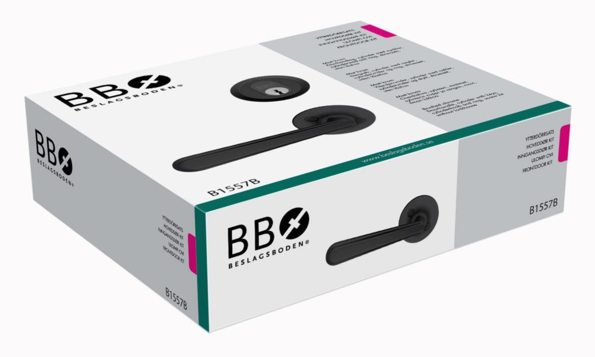 Behörssats Beslagsboden B1557B - TRYCKE UTE/SATS MATT.SV B1557B BB/SMEDBO B1557B