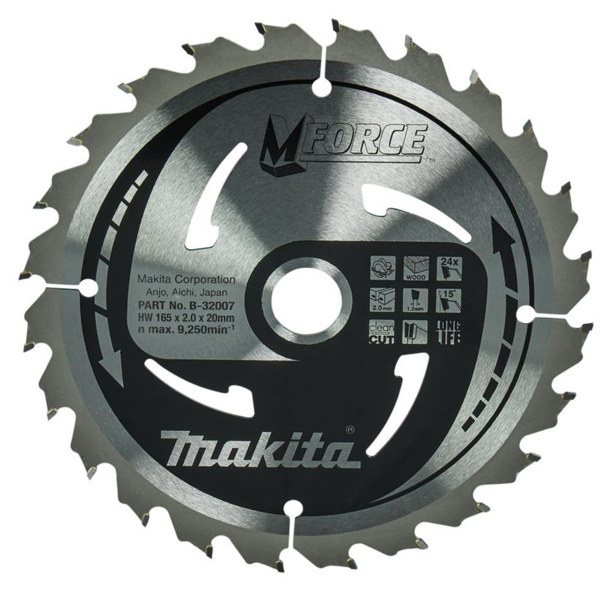 Sågklinga Makita Trä M-Force - SÅGKLINGA TRÄ 24T 165X20X2,0MM MAKITA B-32007