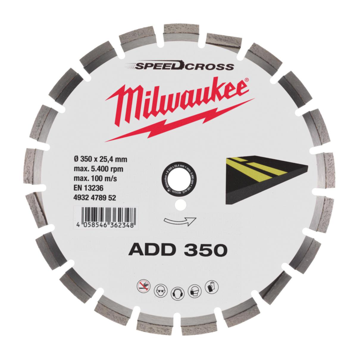 Diamantskiva Milwaukee ADD 350 - DIAMANTSKIVA ADD ASFALT 350MM MILWAUKEE 4932478952