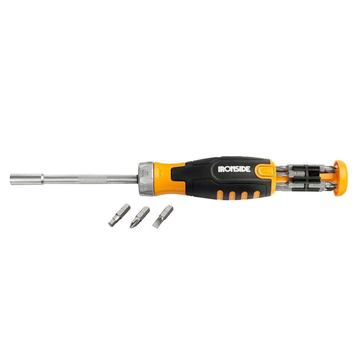 Spärrskruvmejsel Ironside med 12 bits - SPÄRRSKRUVMEJSEL IRONSIDE INKL 12 BITS 102267