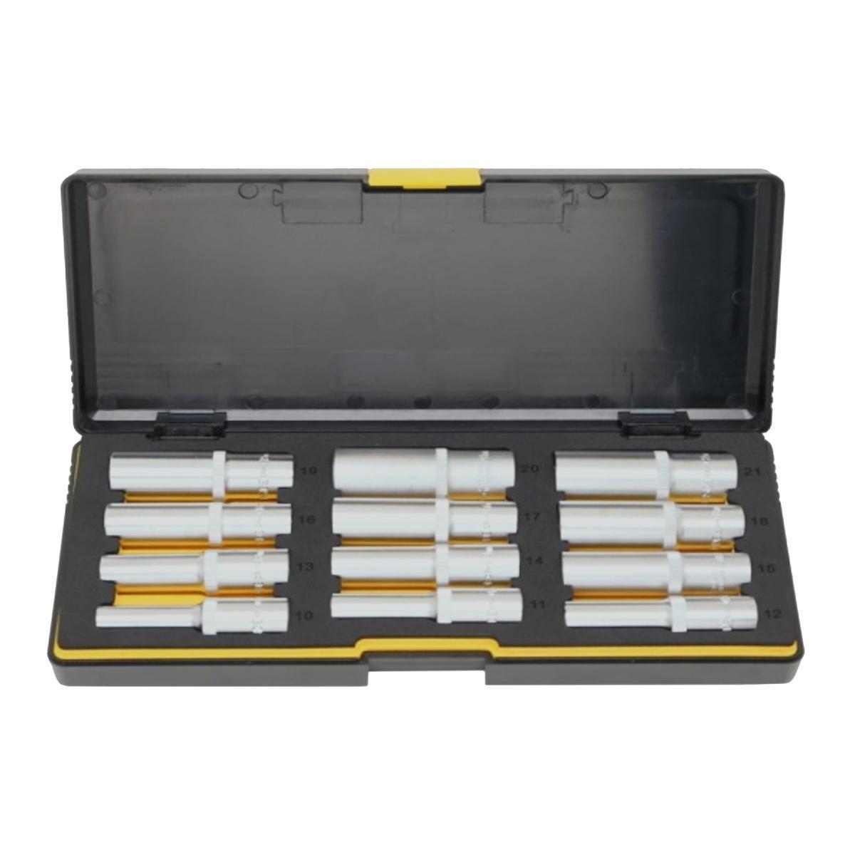 Hylssats Ironside 1/2" långa - HYLSSATS 1/2" IRONSIDE LÅNGA 12DEL 10-21MM 203172