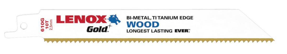 Tigersågblad Lenox Gold för Trä - TIGERSÅGBLAD LENOX GOLD 225MM TRÄ 6T BIM 5-PACK 956G
