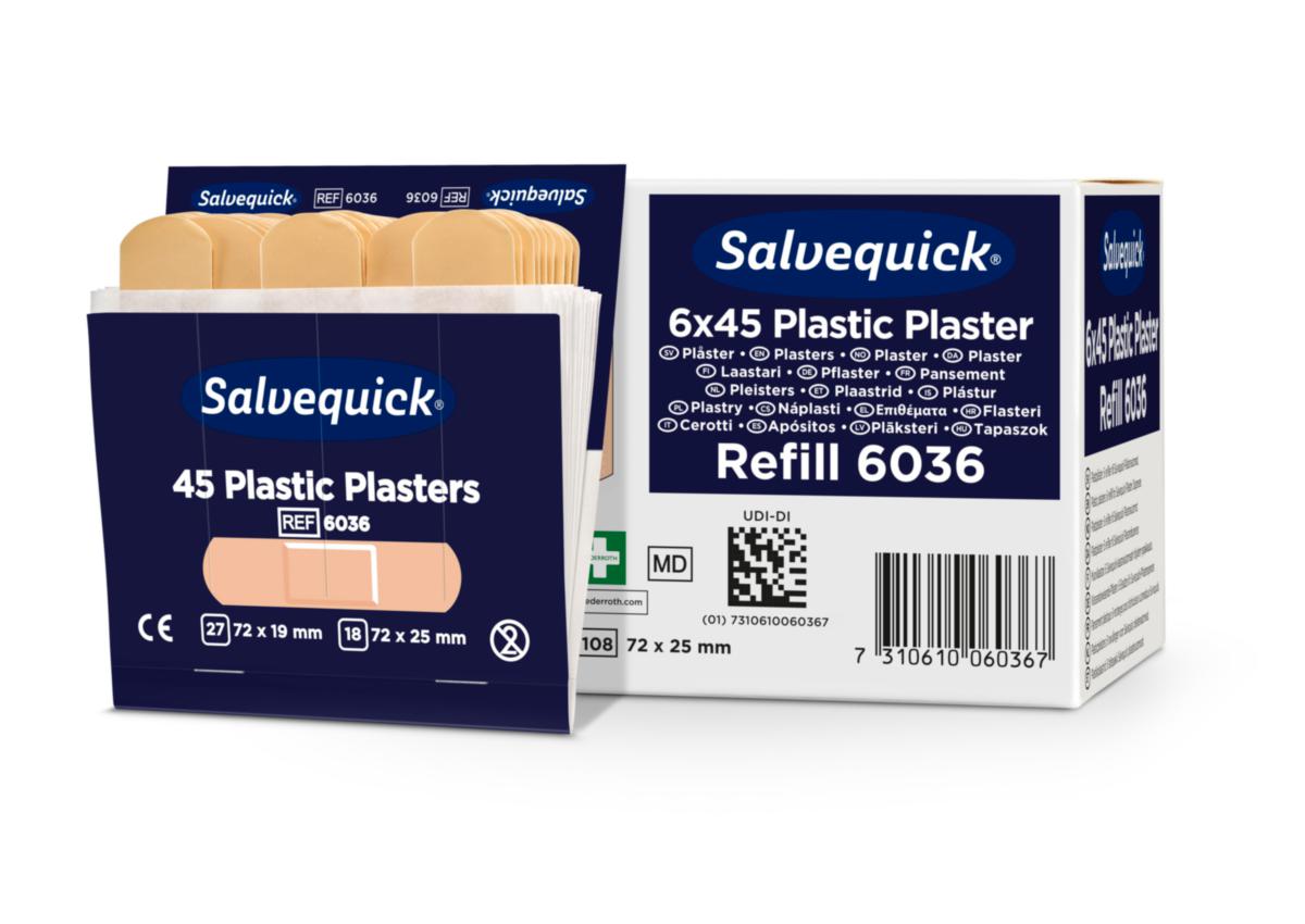 Plastplåster Salvequick Cederroth 6036 - PLÅSTER PLAST REFILL 6 REF/FP CEDERROTH 6036