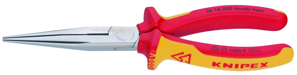 Spetstång Knipex 2616 1000V - SPETSTÅNG KNIPEX RAK 2616-200MM VDE ISOLERAD