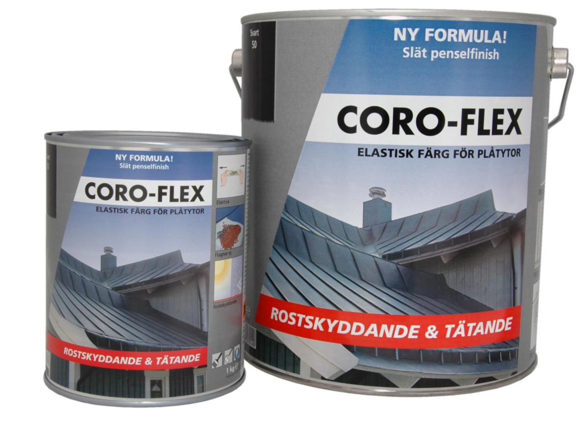 Plåtfärg Coro-Flex rostskydd - PLÅTFÄRG CORO-FLEX SVART 1 KG ELASTISK!