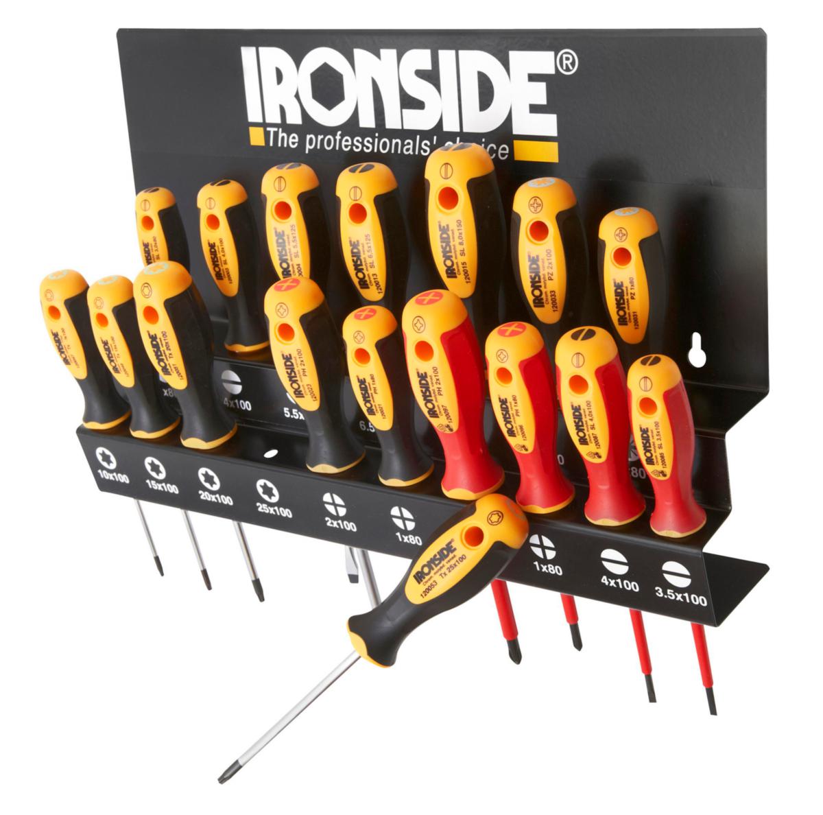 Skruvmejselsats Ironside XXL - SKRUVMEJSELSATS XXL 17-DEL METALLSTATIV IRONSIDE 120555