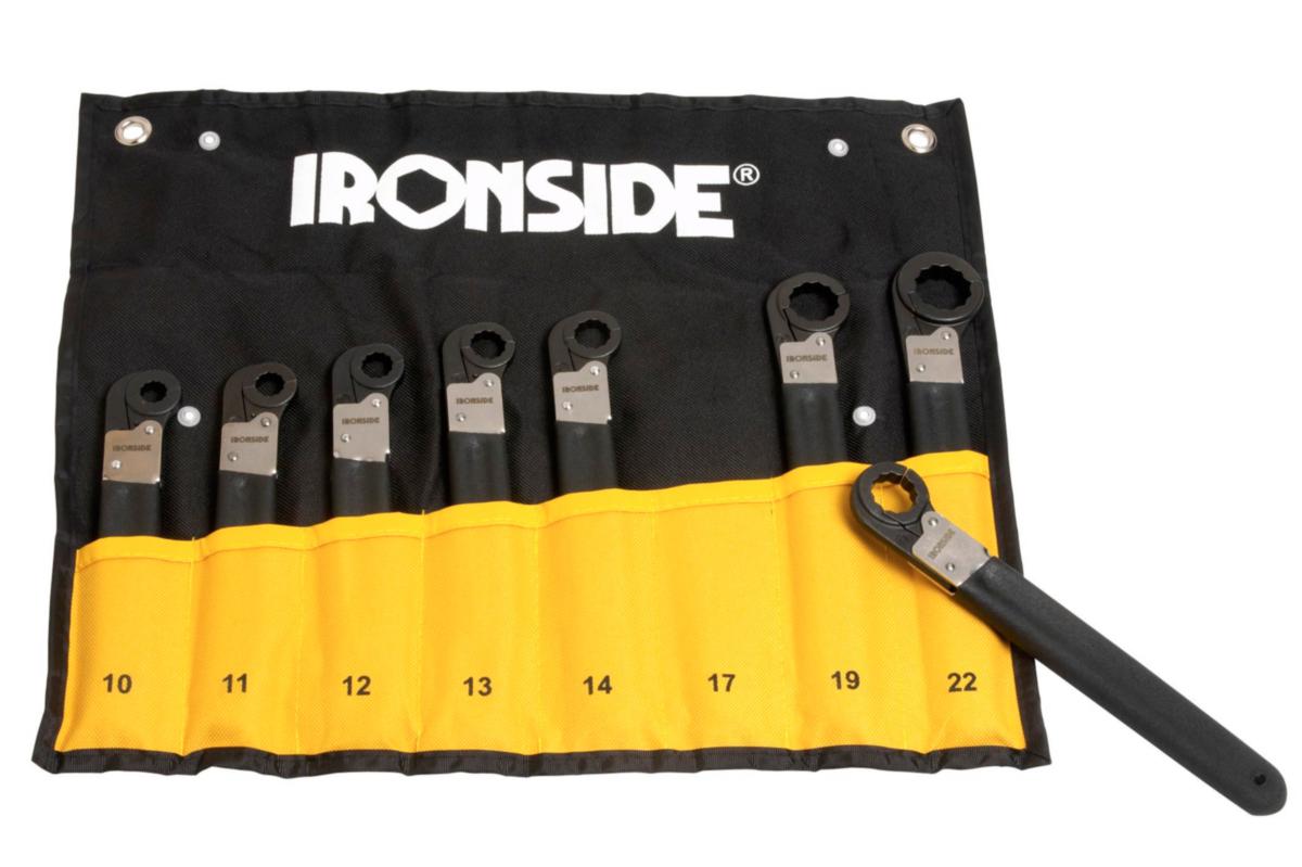 Spärringnyckelsats Ironside öppningsbara - RINGSPÄRRNYCKELSATS 10-22MM 8-DEL IRONSIDE 117371