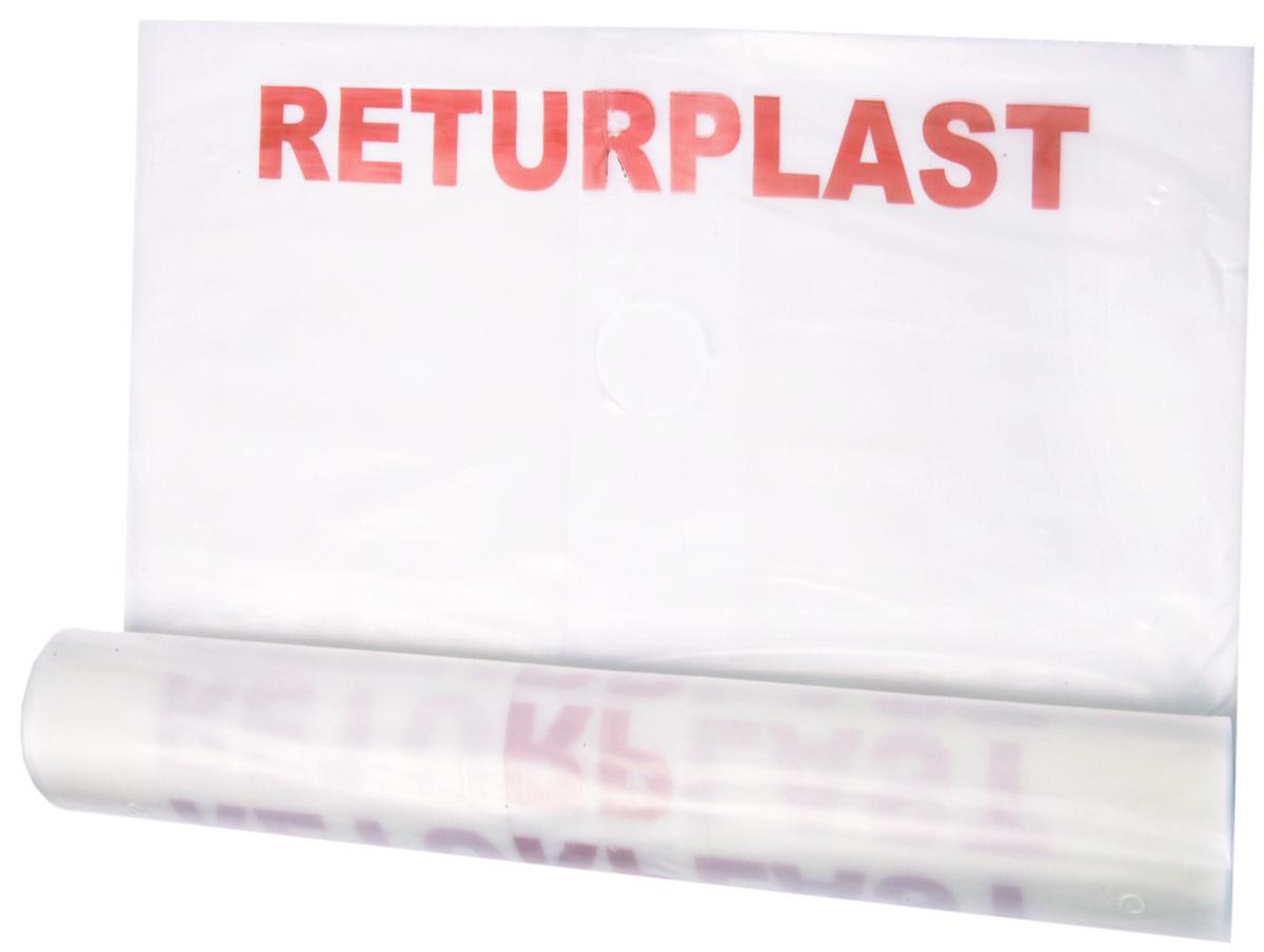 Sopsäck för returplast - SOPSÄCK PLAST M KNYT F RETUR- PLAST 240L 10ST/RL TRANSP PERF