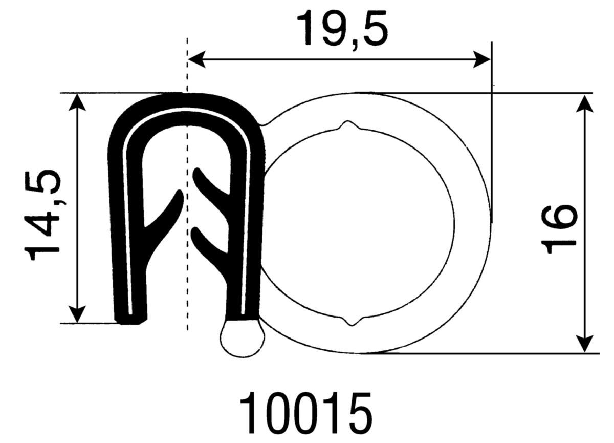 Clipsprofiler - CLIPSPROFIL 10015 EPDM 1-4.0MM SVART 25M/FÖRP