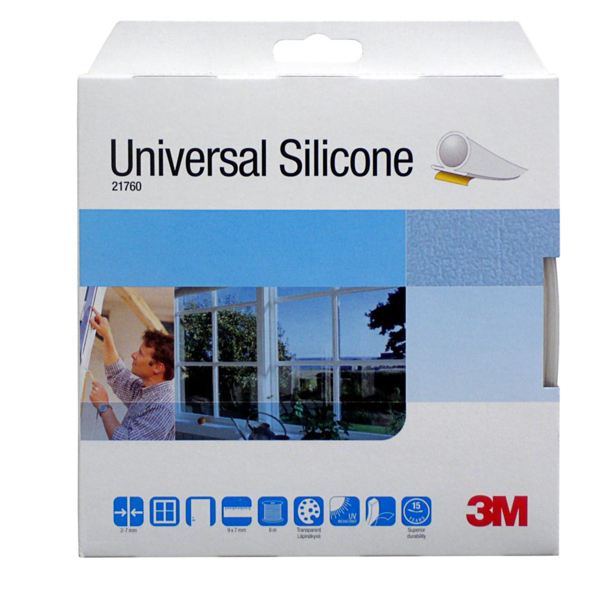 Tätningslist 3M Universal Silicon - TÄTN.LIST UNI-LIST 3M S 21765 9X7MM VIT SJH RUND M HÄFTÄMNE