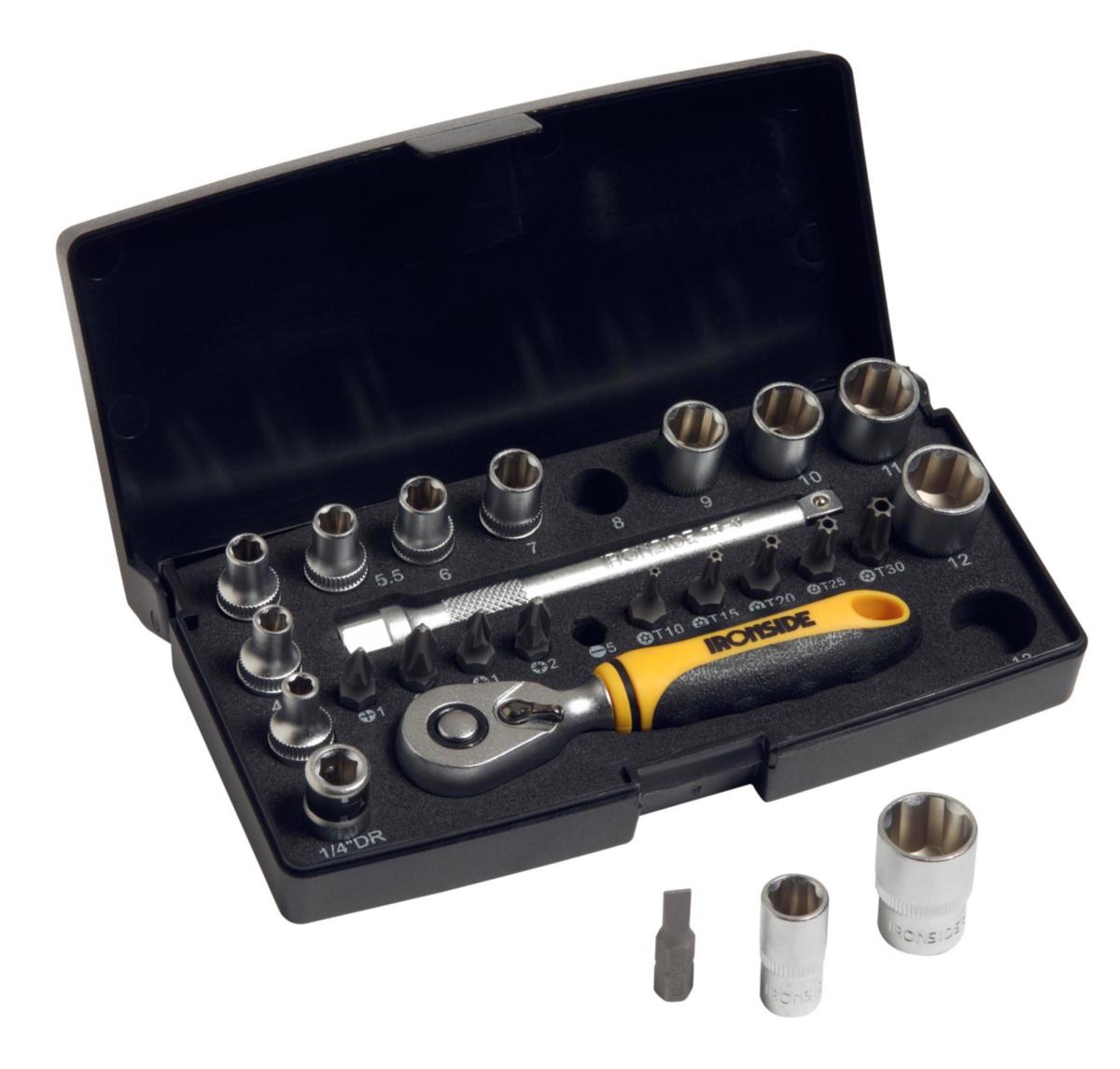 Hylsnyckelsats Ironside 1/4" mini, 25 delar - HYLSNYCKELSATS 1/4" MINI 25DEL IRONSIDE 244002