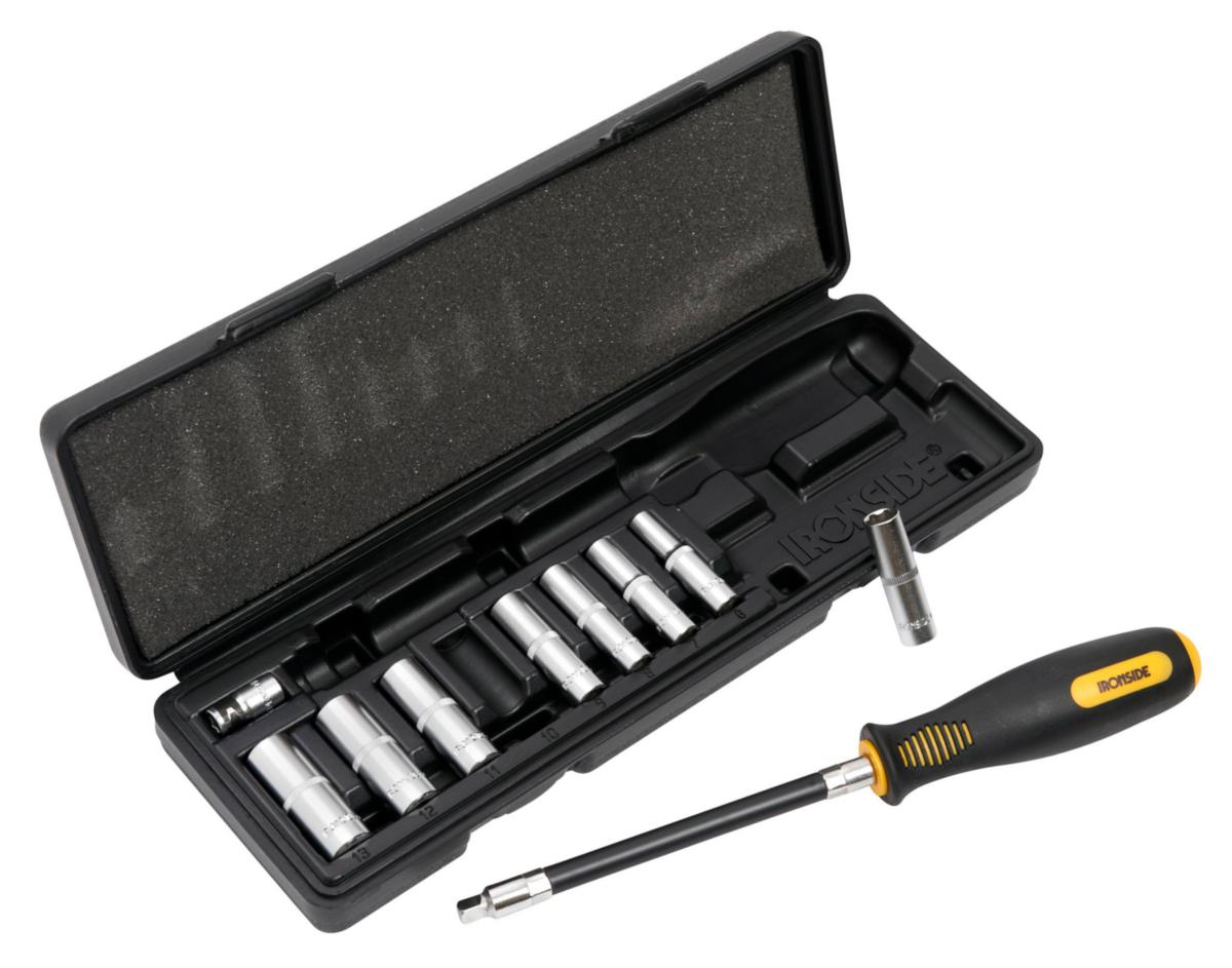Hylsnyckelsats Ironside 1/4", 10 delar - BLANDARNYCKELSATS 1/4 10DEL IRONSIDE 116012