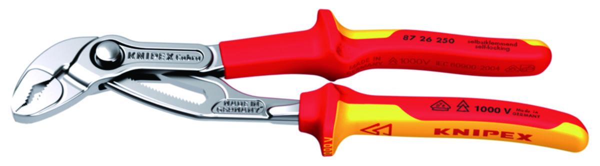 Polygriptång Knipex 8726 Cobra 1000V - POLYGRIP KNIPEX 8726-250MM GRIPV 46MM VDE-ISOLERAD