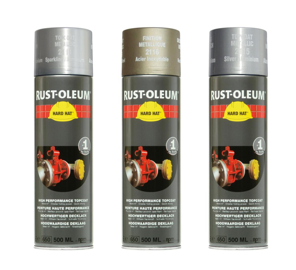 Toppfärg Metallic Rust-Oleum Hard Hat 2100 - SPRAYFÄRG RUST-OLEUM HARD HAT SILVER MET 2115 500ML UN1950
