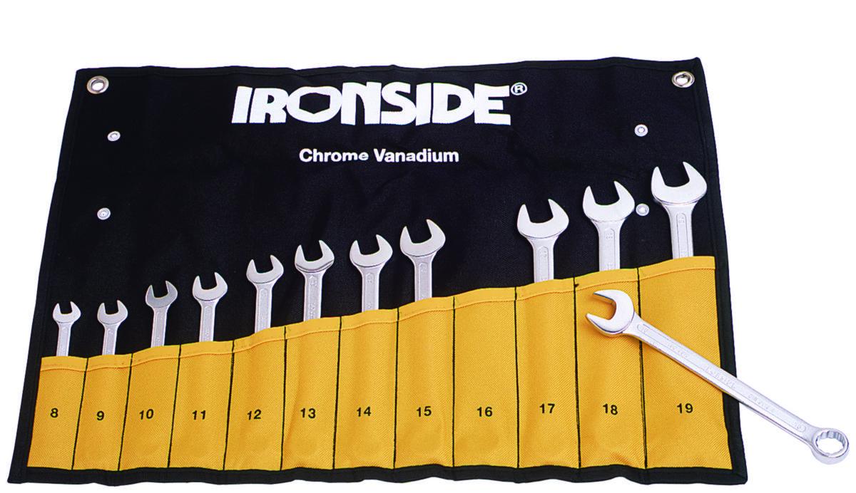 Blocknyckelsats Ironside - U-RINGNYCKELSATS 8-19MM 12ST FÖRV.VÄSKA IRONSIDE 112301