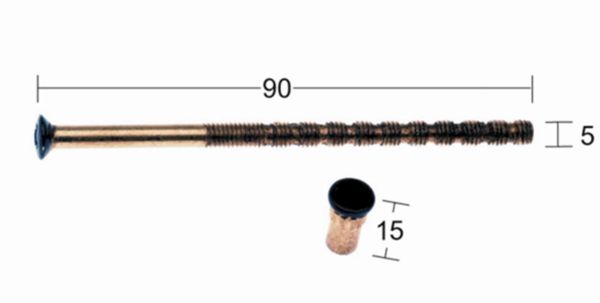 Tryckeskruv M5 med hylsmutter - SKRUV MED HYLSMUTTER M5X90 NIC KLIPPBAR SB HABO 76869